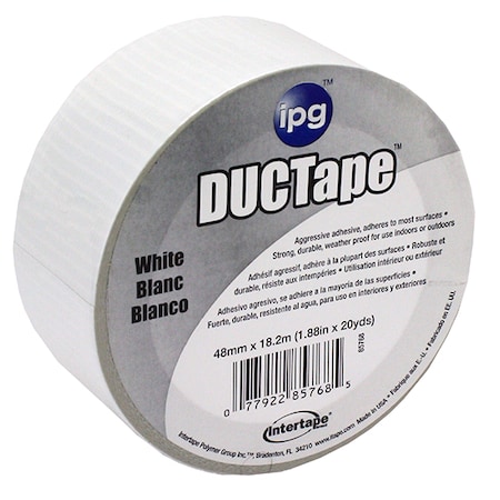 Intertape 1.88" x 20 Yds White Jobsite General Purpose Duct Tape Colored 6720